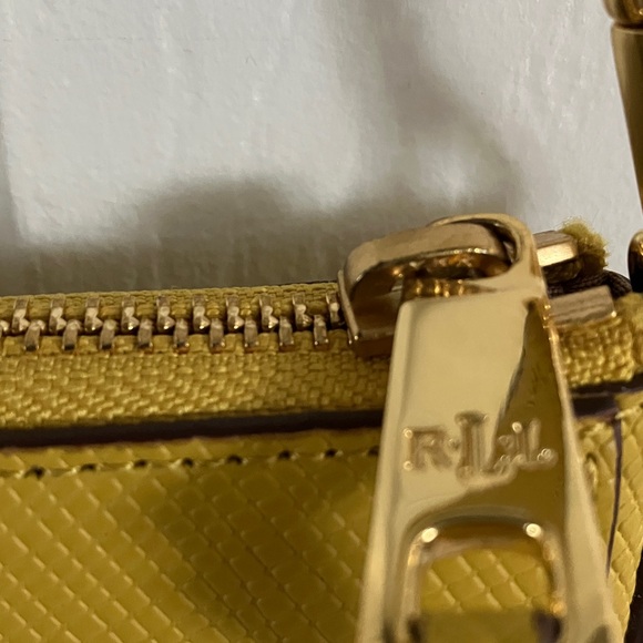 Ralph Lauren Double RL Mustard Wristlet - Picture 5 of 7